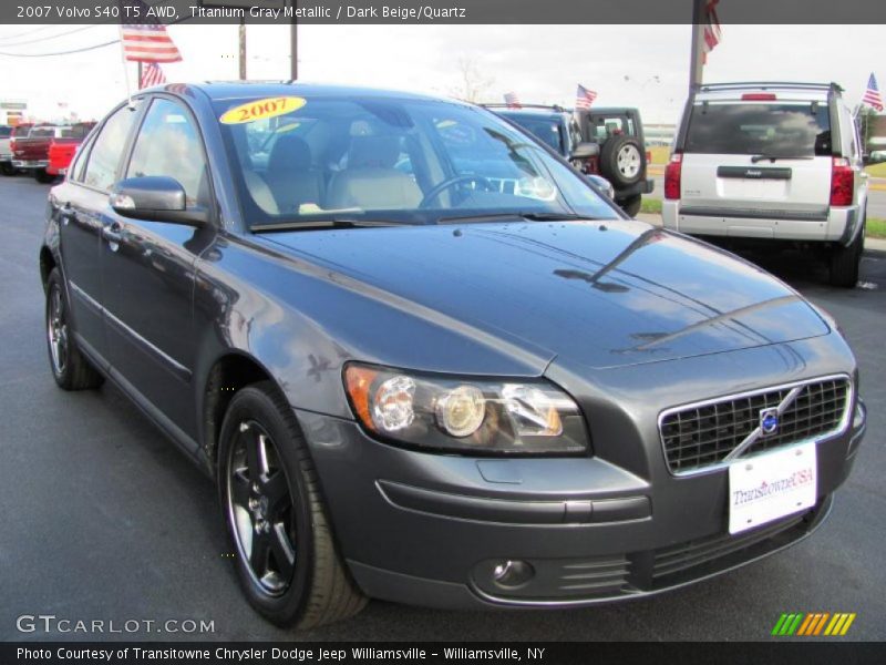 Titanium Gray Metallic / Dark Beige/Quartz 2007 Volvo S40 T5 AWD