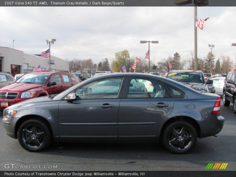 Titanium Gray Metallic / Dark Beige/Quartz 2007 Volvo S40 T5 AWD