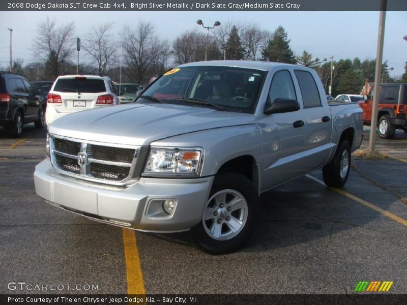 Bright Silver Metallic / Dark Slate Gray/Medium Slate Gray 2008 Dodge Dakota SLT Crew Cab 4x4