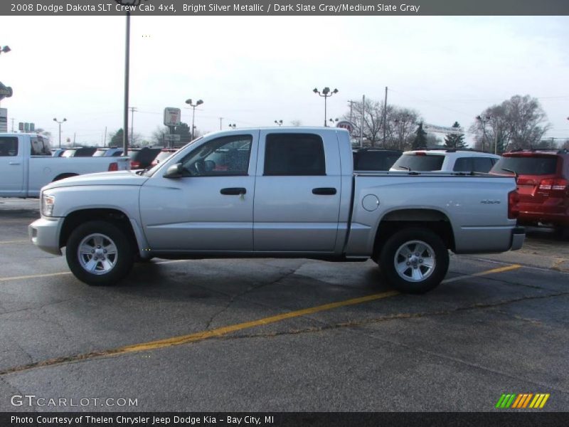 Bright Silver Metallic / Dark Slate Gray/Medium Slate Gray 2008 Dodge Dakota SLT Crew Cab 4x4