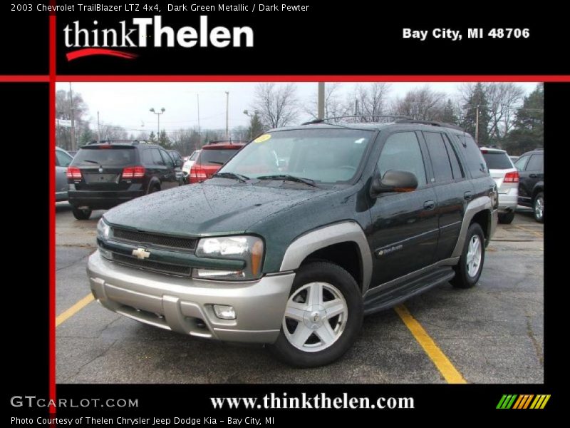 Dark Green Metallic / Dark Pewter 2003 Chevrolet TrailBlazer LTZ 4x4