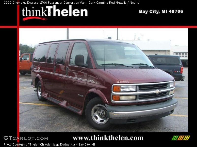Dark Carmine Red Metallic / Neutral 1999 Chevrolet Express 1500 Passenger Conversion Van