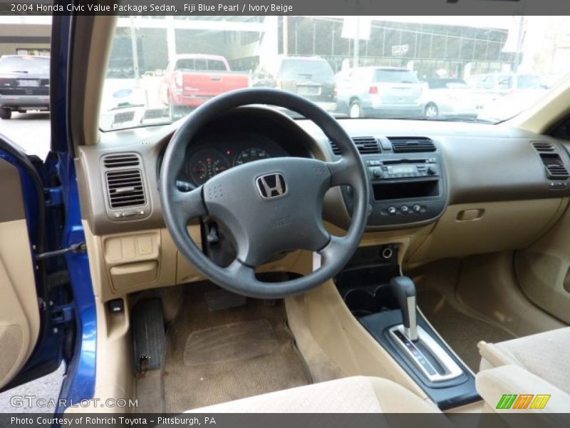 Fiji Blue Pearl / Ivory Beige 2004 Honda Civic Value Package Sedan