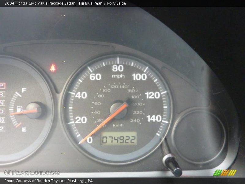 Fiji Blue Pearl / Ivory Beige 2004 Honda Civic Value Package Sedan