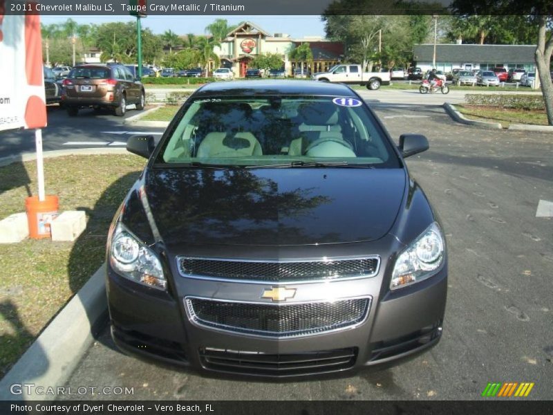 Taupe Gray Metallic / Titanium 2011 Chevrolet Malibu LS