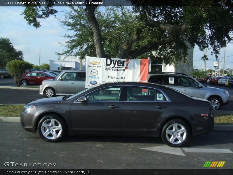 Taupe Gray Metallic / Titanium 2011 Chevrolet Malibu LS