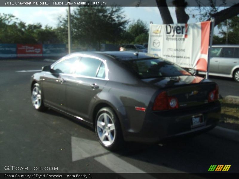 Taupe Gray Metallic / Titanium 2011 Chevrolet Malibu LS