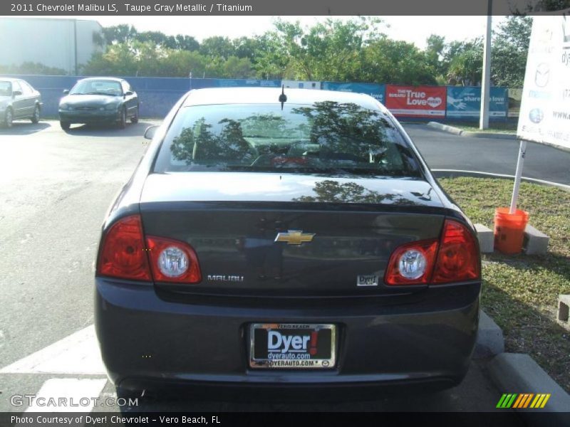 Taupe Gray Metallic / Titanium 2011 Chevrolet Malibu LS