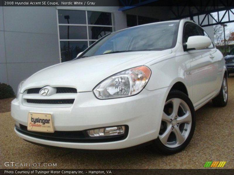 Nordic White / Gray 2008 Hyundai Accent SE Coupe