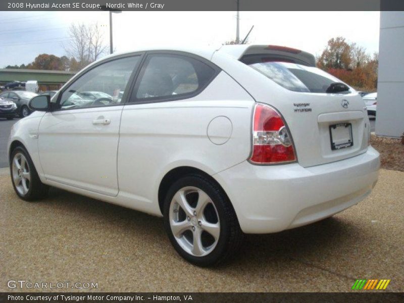 Nordic White / Gray 2008 Hyundai Accent SE Coupe