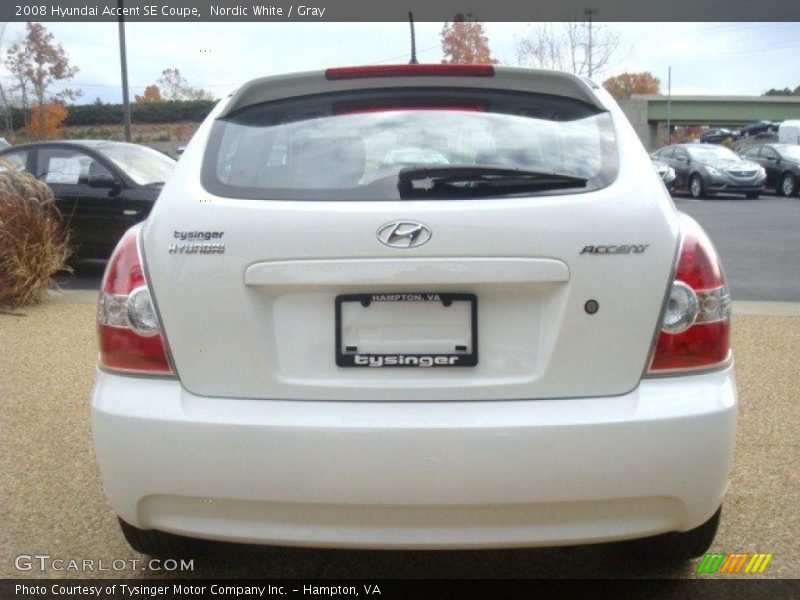 Nordic White / Gray 2008 Hyundai Accent SE Coupe