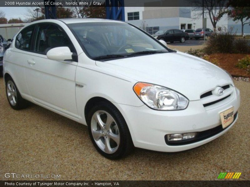 Nordic White / Gray 2008 Hyundai Accent SE Coupe