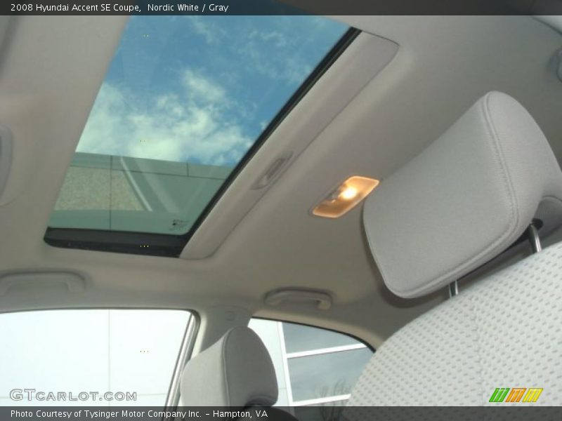 Sunroof of 2008 Accent SE Coupe