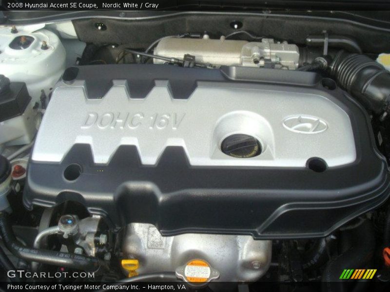  2008 Accent SE Coupe Engine - 1.6 Liter DOHC 16V VVT 4 Cylinder