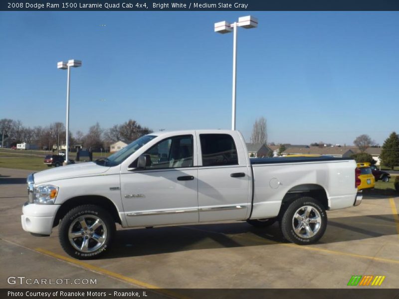 Bright White / Medium Slate Gray 2008 Dodge Ram 1500 Laramie Quad Cab 4x4