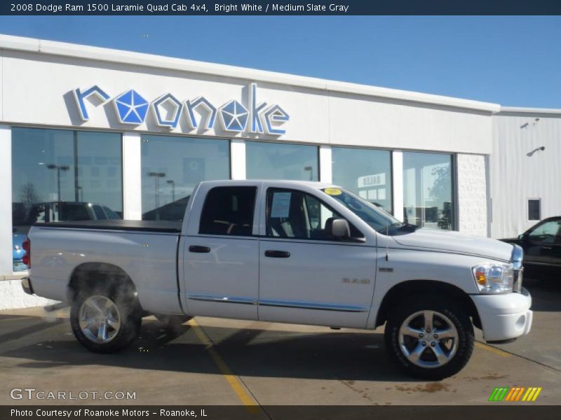 Bright White / Medium Slate Gray 2008 Dodge Ram 1500 Laramie Quad Cab 4x4