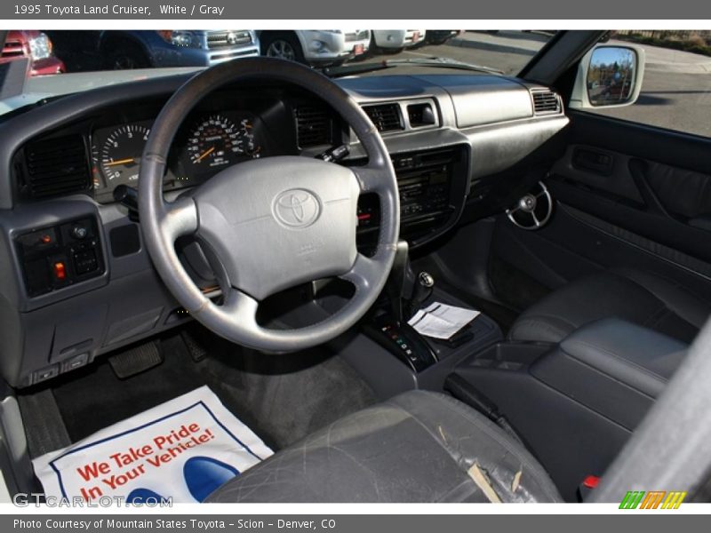 White / Gray 1995 Toyota Land Cruiser