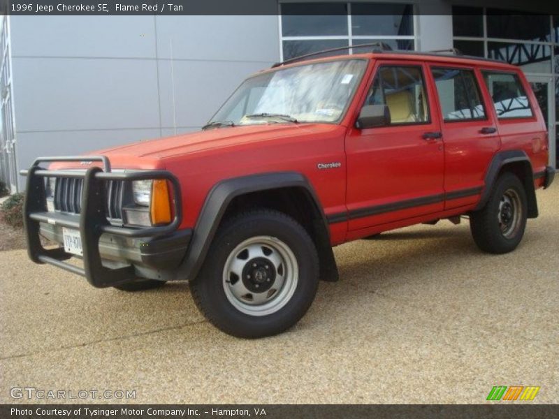 Flame Red / Tan 1996 Jeep Cherokee SE