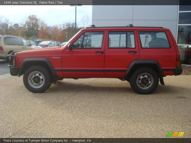 Flame Red / Tan 1996 Jeep Cherokee SE