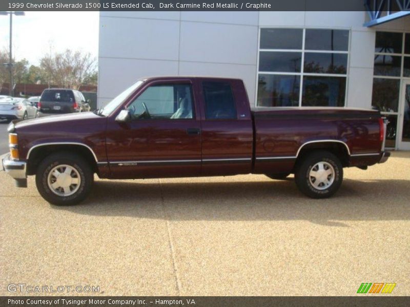 Dark Carmine Red Metallic / Graphite 1999 Chevrolet Silverado 1500 LS Extended Cab