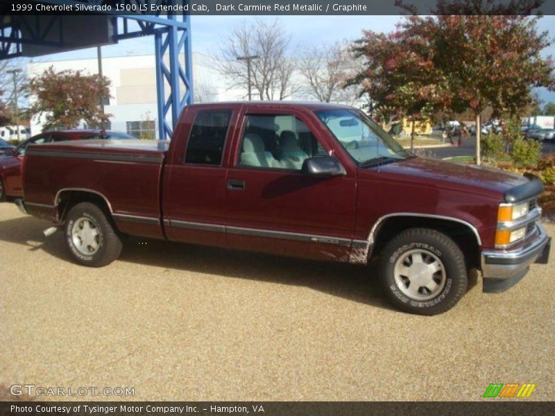 Dark Carmine Red Metallic / Graphite 1999 Chevrolet Silverado 1500 LS Extended Cab