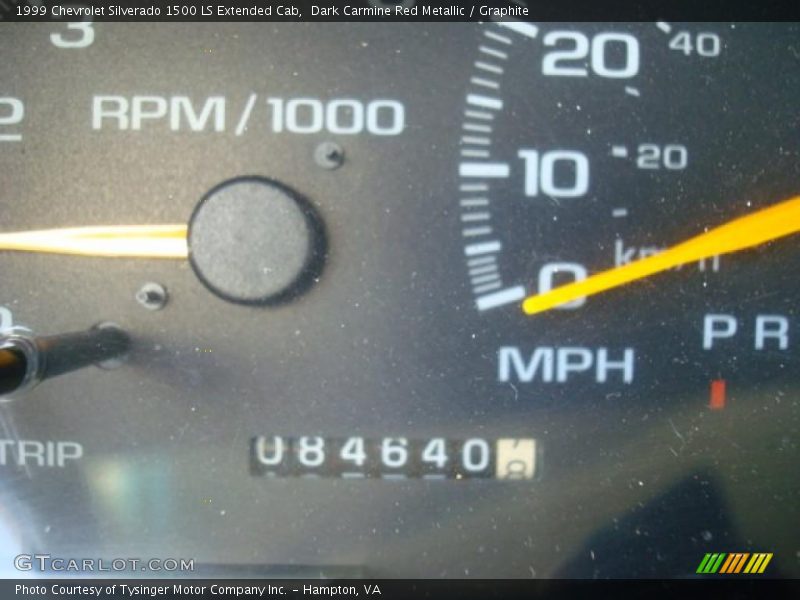 Dark Carmine Red Metallic / Graphite 1999 Chevrolet Silverado 1500 LS Extended Cab