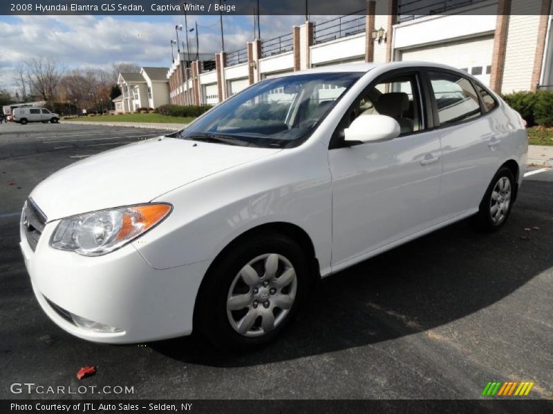 Captiva White / Beige 2008 Hyundai Elantra GLS Sedan