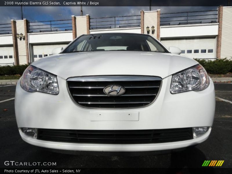 Captiva White / Beige 2008 Hyundai Elantra GLS Sedan
