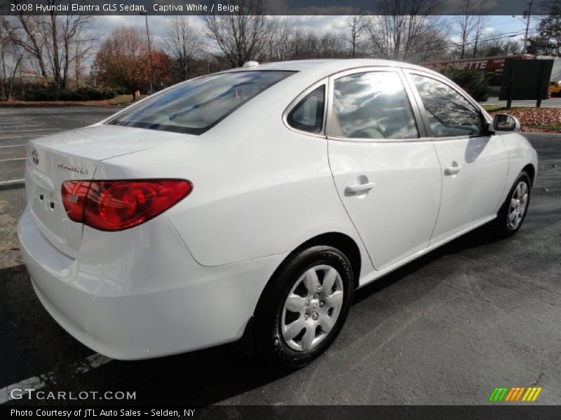 Captiva White / Beige 2008 Hyundai Elantra GLS Sedan