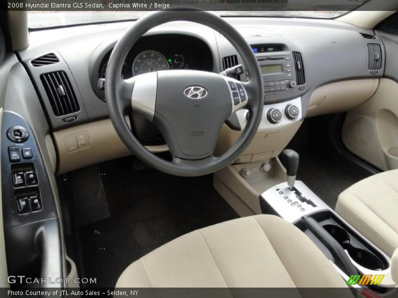 Captiva White / Beige 2008 Hyundai Elantra GLS Sedan