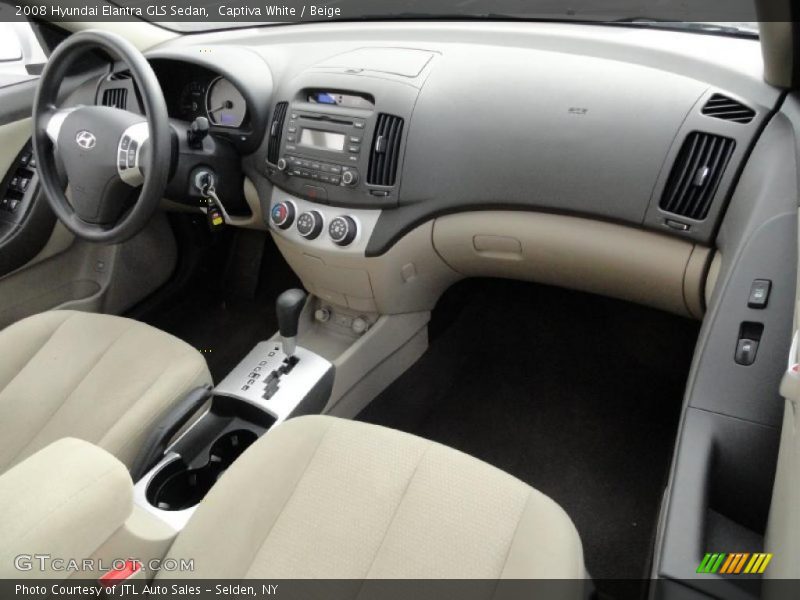 Captiva White / Beige 2008 Hyundai Elantra GLS Sedan