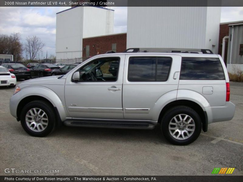 Silver Lightning / Graphite 2008 Nissan Pathfinder LE V8 4x4