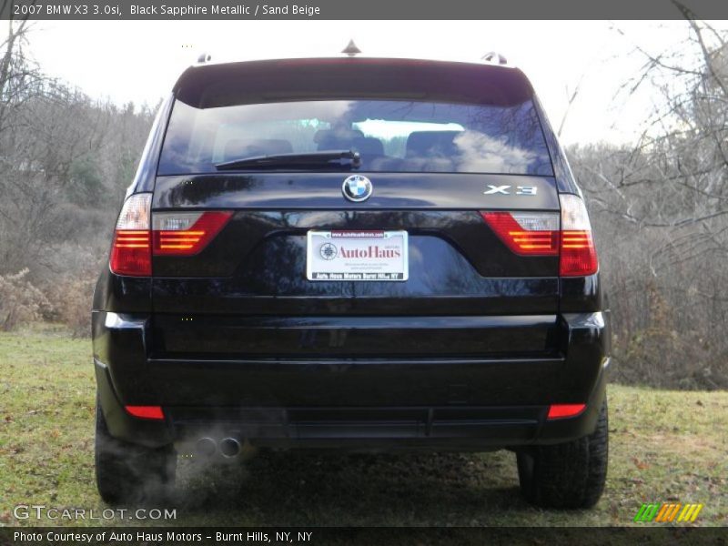 Black Sapphire Metallic / Sand Beige 2007 BMW X3 3.0si