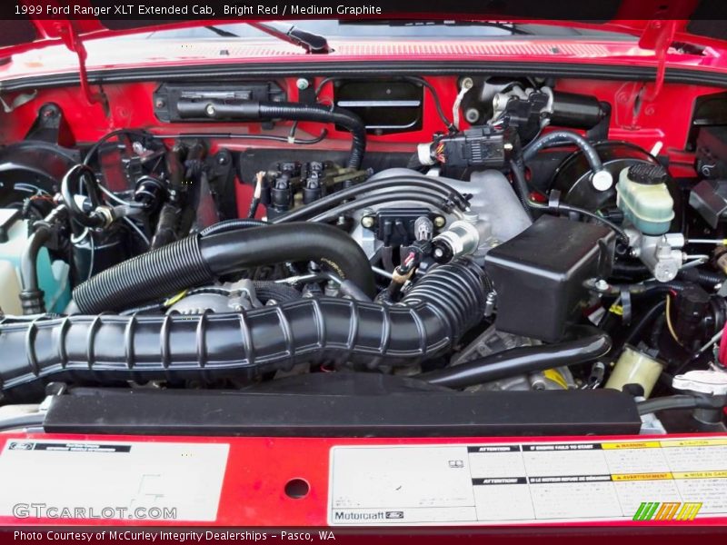 Bright Red / Medium Graphite 1999 Ford Ranger XLT Extended Cab