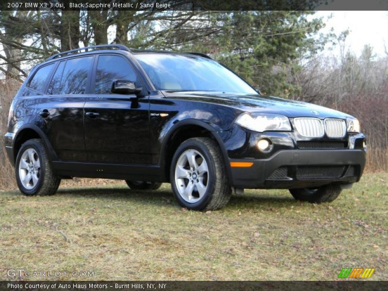 Black Sapphire Metallic / Sand Beige 2007 BMW X3 3.0si