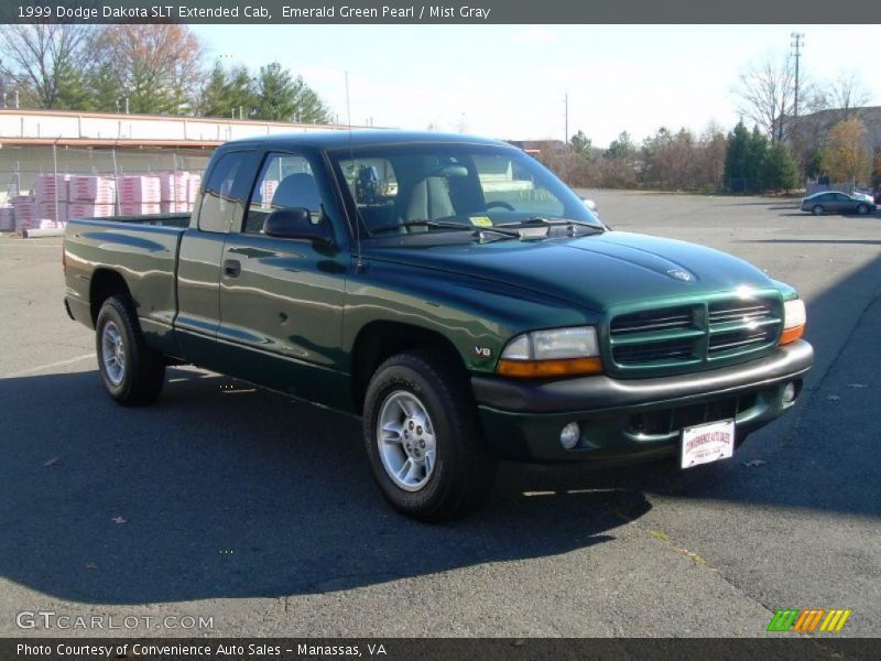 Emerald Green Pearl / Mist Gray 1999 Dodge Dakota SLT Extended Cab