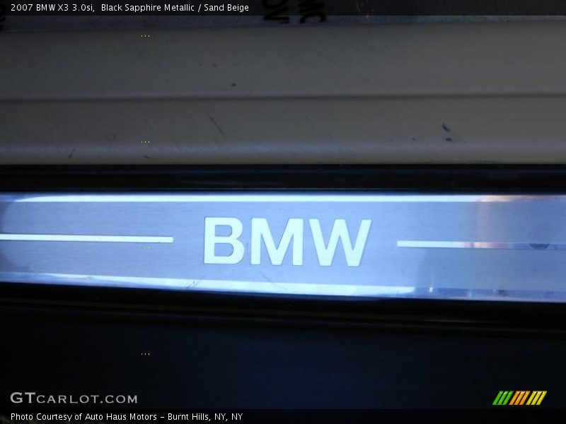 Black Sapphire Metallic / Sand Beige 2007 BMW X3 3.0si