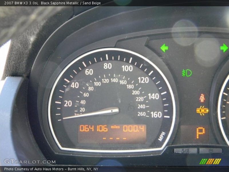 Black Sapphire Metallic / Sand Beige 2007 BMW X3 3.0si