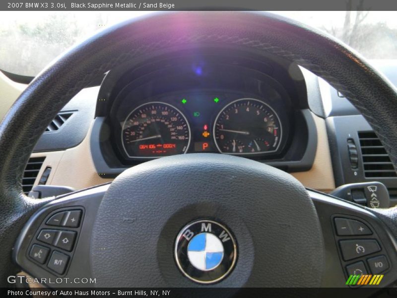 Black Sapphire Metallic / Sand Beige 2007 BMW X3 3.0si