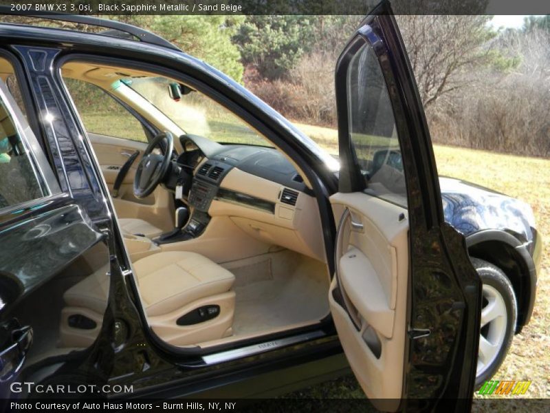 Black Sapphire Metallic / Sand Beige 2007 BMW X3 3.0si