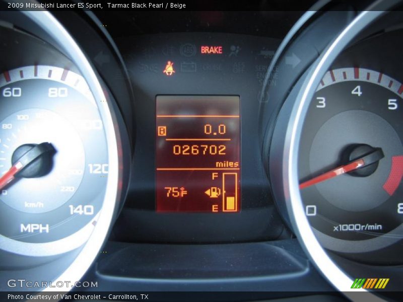 Tarmac Black Pearl / Beige 2009 Mitsubishi Lancer ES Sport