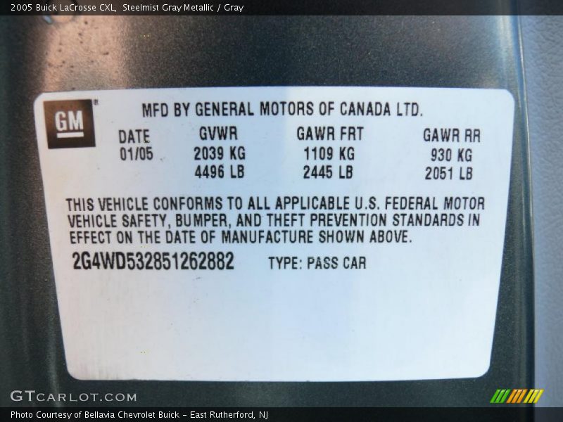 Steelmist Gray Metallic / Gray 2005 Buick LaCrosse CXL