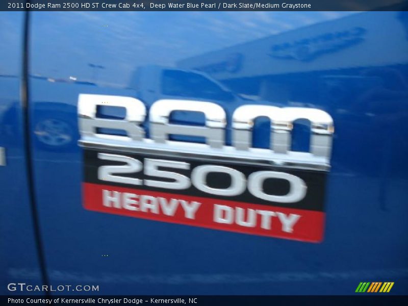 Deep Water Blue Pearl / Dark Slate/Medium Graystone 2011 Dodge Ram 2500 HD ST Crew Cab 4x4