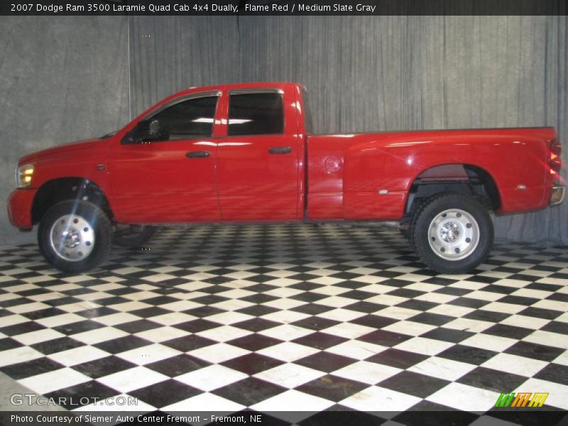 Flame Red / Medium Slate Gray 2007 Dodge Ram 3500 Laramie Quad Cab 4x4 Dually