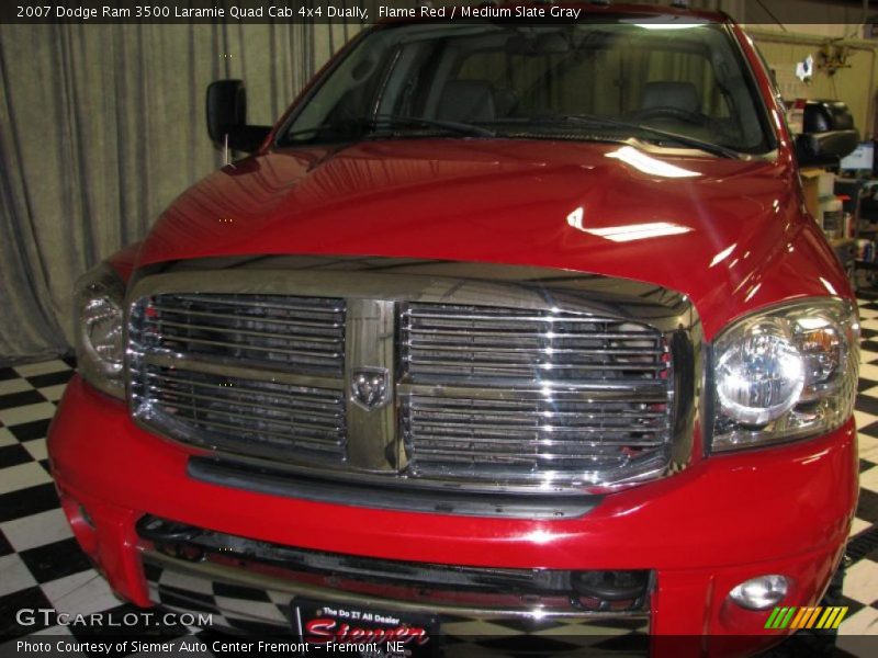 Flame Red / Medium Slate Gray 2007 Dodge Ram 3500 Laramie Quad Cab 4x4 Dually