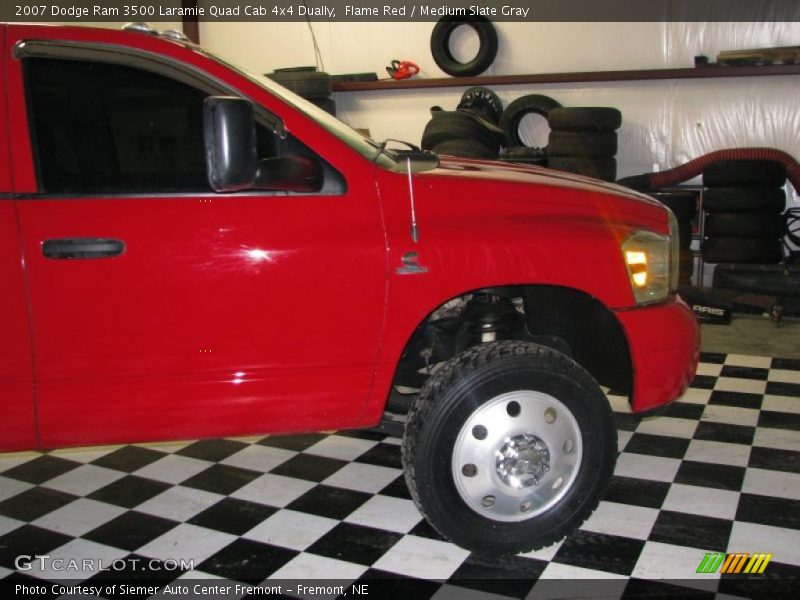 Flame Red / Medium Slate Gray 2007 Dodge Ram 3500 Laramie Quad Cab 4x4 Dually