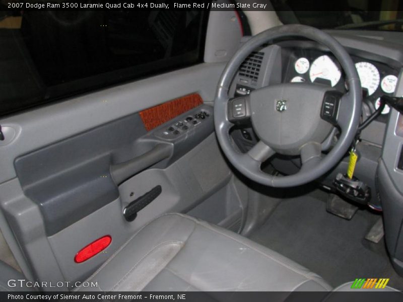 Flame Red / Medium Slate Gray 2007 Dodge Ram 3500 Laramie Quad Cab 4x4 Dually