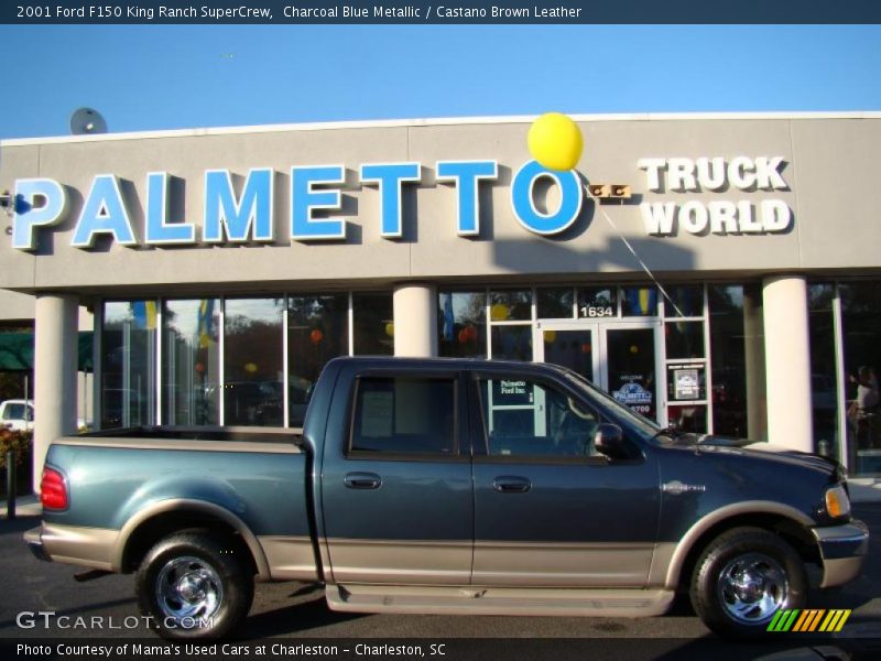 Charcoal Blue Metallic / Castano Brown Leather 2001 Ford F150 King Ranch SuperCrew