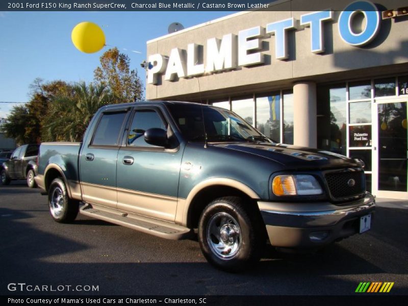 Charcoal Blue Metallic / Castano Brown Leather 2001 Ford F150 King Ranch SuperCrew