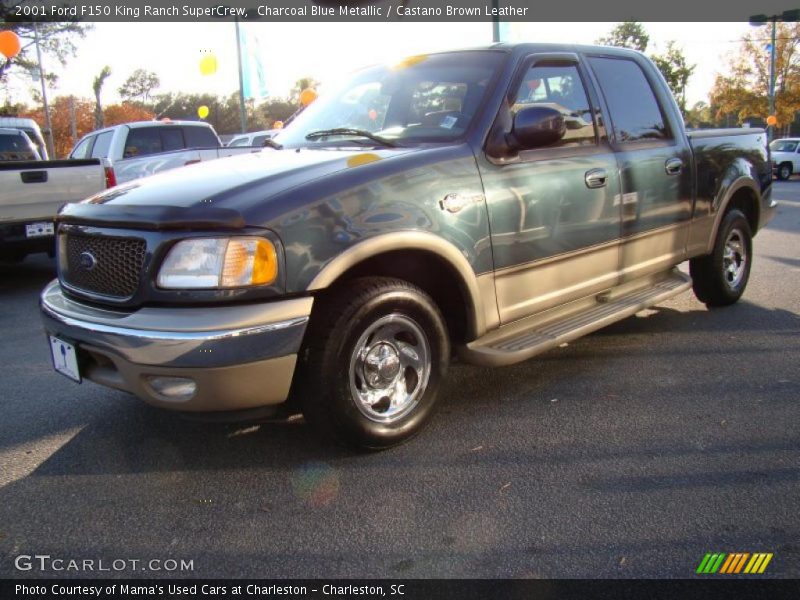 Charcoal Blue Metallic / Castano Brown Leather 2001 Ford F150 King Ranch SuperCrew